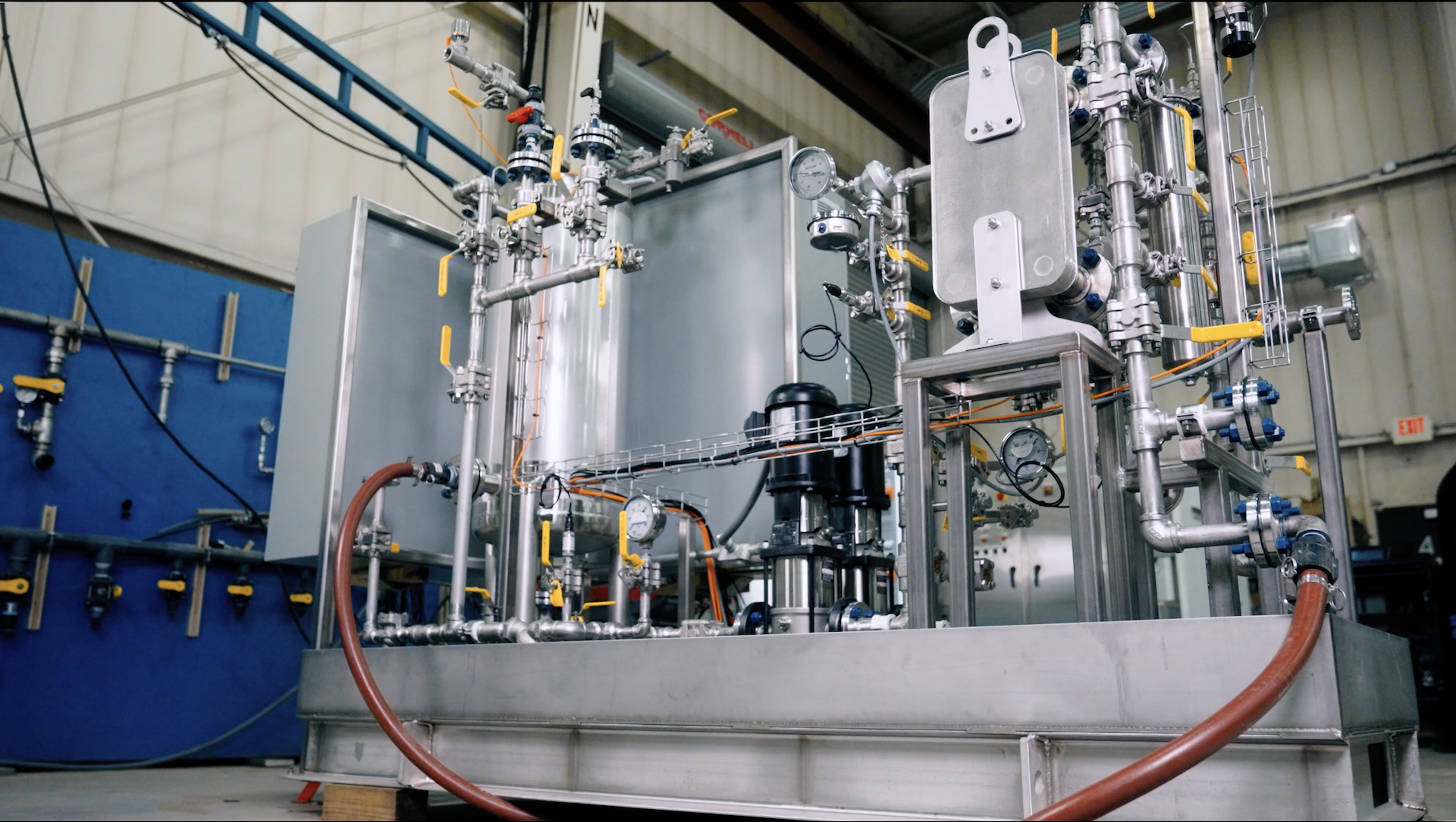 Custom cooling skid fabricated by AmeriChem Systems for Fermilab's PIP-II beam absorber project